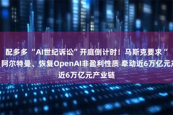 配多多 “AI世纪诉讼”开庭倒计时！马斯克要求“罢免”阿尔特曼、恢复OpenAI非盈利性质 牵动近6万亿元产业链