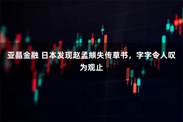 亚晶金融 日本发现赵孟頫失传草书，字字令人叹为观止