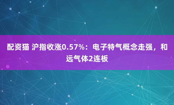 配资猫 沪指收涨0.57%：电子特气概念走强，和远气体2连板